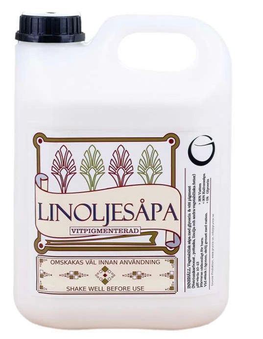 Grunnes vitpigmenterade linoljesåpa, 2,5l