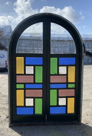 Dubbeldörr glas, 150x224cm, finns på överjärva