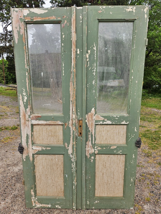 Pardörr med glas, 119x201cm, finnspå Överjärva