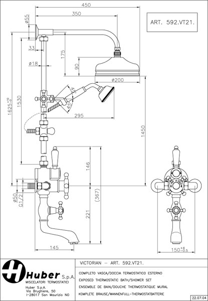 Victorian kar & duschset m termostat