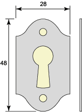 Nyckelskylt för kammarlås ca 1850-1940