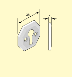 Nyckelskylt nickel, åttkantig