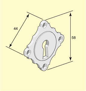 Nyckelskylt nickel, romb