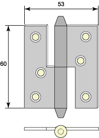 Gångjärn m konisk knopp 60 mm