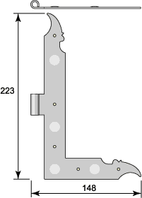 Vinkelgångjärn, 1700-tal (HN/VÖ)