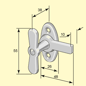 Fönsterklinka, nickel