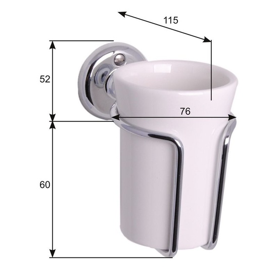 Tandborstmugg m. hållare, mässing