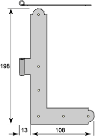 Vinkelgångjärn, tidigt 1800-tal (HN/VÖ)