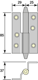 Vinkelbockat gångjärn 3 1/2"