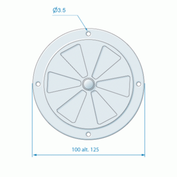 Rosettventil i mässing 125 mm