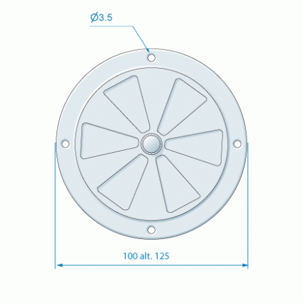 Rosettventil i mässing 125 mm